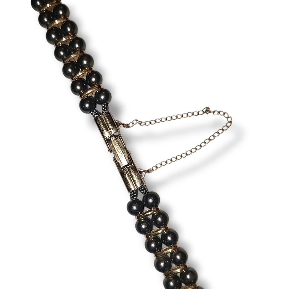 Vintage Faux Tahitian Pearl Watch Band 1/40‎ 10K RGF Gold Filled USA 6.75"